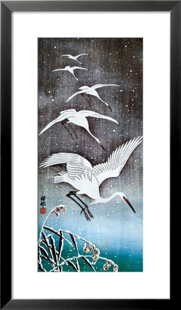 White Birds In Snow by Ohara Shoson Pricing Limited Edition Print image