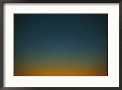 A Crescent Moon Hangs High In A Twilight Sky by Todd Gipstein Pricing Limited Edition Print image