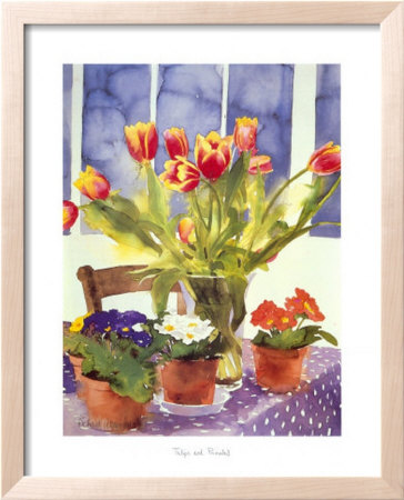 Tulips And Primulas by Richard Akerman Pricing Limited Edition Print image