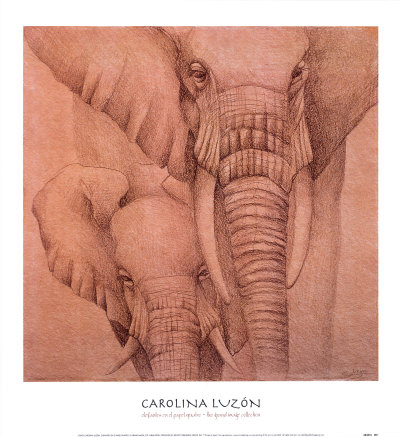 Elefantes En El Papel Quatro by Caroline Luzon Pricing Limited Edition Print image