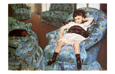 Little Girl Sitting In Blue Arm Chair by Mary Cassatt Pricing Limited Edition Print image