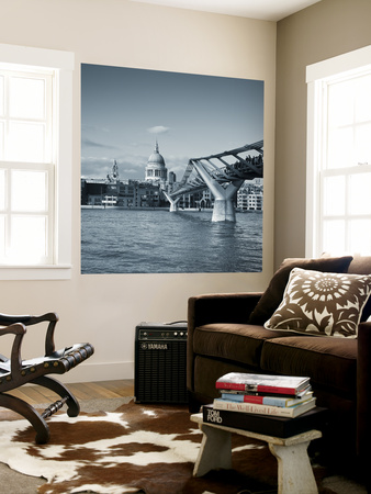 St. Paul's Cathedral And Millennium Bridge, London, England by Jon Arnold Pricing Limited Edition Print image