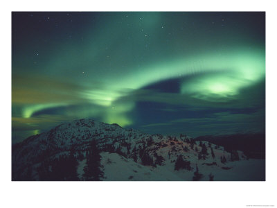 A Brilliant Display Of Aurorae Over Grey Mountain by Paul Nicklen Pricing Limited Edition Print image