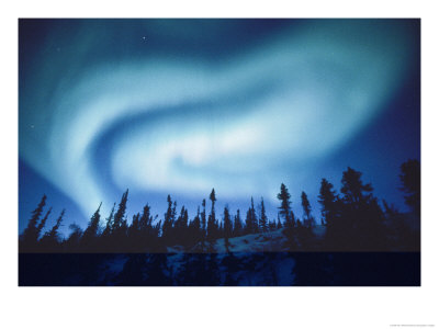 The Aurora Borealis Creates Magnificent Swirls Of Blue Light In The Night Sky by Paul Nicklen Pricing Limited Edition Print image