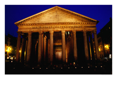Pantheon Illuminated At Night, Rome, Italy by Glenn Beanland Pricing Limited Edition Print image