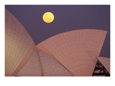 Full Moon Over Sydney Opera House, Sydney, Australia by Oliver Strewe Pricing Limited Edition Print image