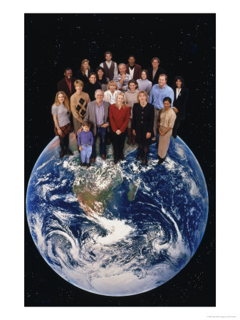 Group Of People Standing On Earth by Ron Russell Pricing Limited Edition Print image