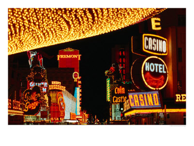 Fremont Street Lights At Night, Las Vegas, Nevada, Usa by Curtis Martin Pricing Limited Edition Print image