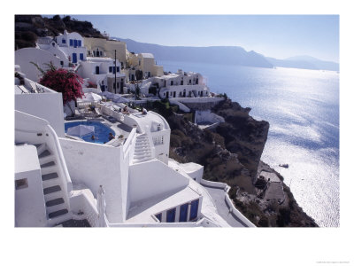 Old Village, Santorini, Greece by Dave Bartruff Pricing Limited Edition Print image