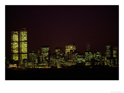 Night View Of The Skyline Of Lower Manhattan by Paul Chesley Pricing Limited Edition Print image