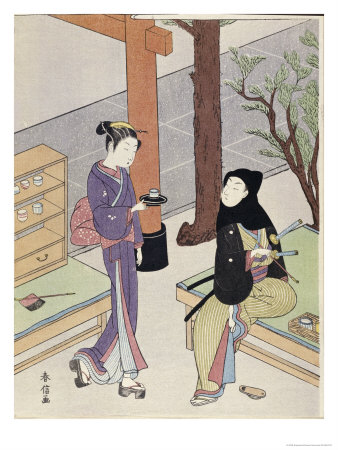 A Geisha Serving A Samurai by Suzuki Harunobu Pricing Limited Edition Print image