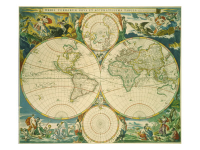 World Map In Novus Atlas by Nicholas Visscher Pricing Limited Edition Print image