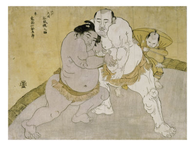 Match Between Tankaze Kajinouke And Kimenzan by Katsukawa Shunsho Pricing Limited Edition Print image