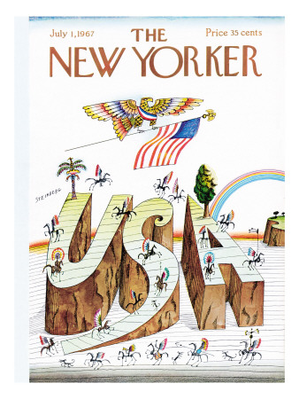 The New Yorker Cover - July 1, 1967 by Saul Steinberg Pricing Limited Edition Print image