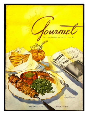 Gourmet Cover - January 1953 by Henry Stahlhut Pricing Limited Edition Print image