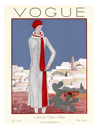 Vogue Cover - January 1926 by Georges Lepape Pricing Limited Edition Print image