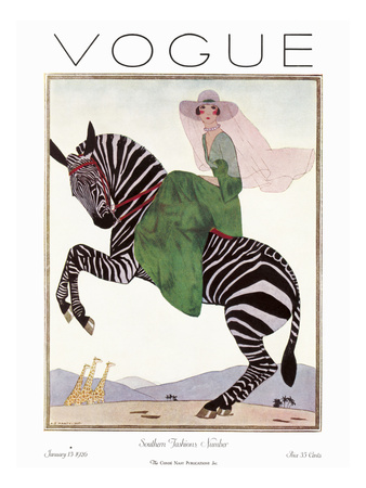 Vogue Cover - January 1926 by André E. Marty Pricing Limited Edition Print image