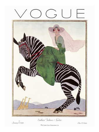 Vogue Cover - January 1926 by Andre E. Marty Pricing Limited Edition Print image