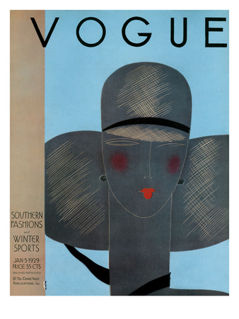 Vogue Cover - January 1929 by Eduardo Garcia Benito Pricing Limited Edition Print image