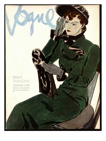 Vogue Cover - September 1934 by Pierre Mourgue Pricing Limited Edition Print image