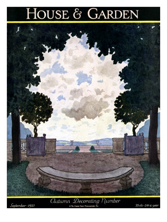 House & Garden Cover - September 1927 by Pierre Brissaud Pricing Limited Edition Print image