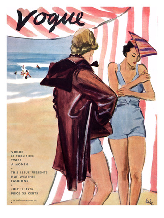 Vogue Cover - July 1934 by Carl Eric Erickson Pricing Limited Edition Print image