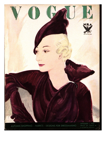Vogue Cover - September 1933 by Jean Pagès Pricing Limited Edition Print image