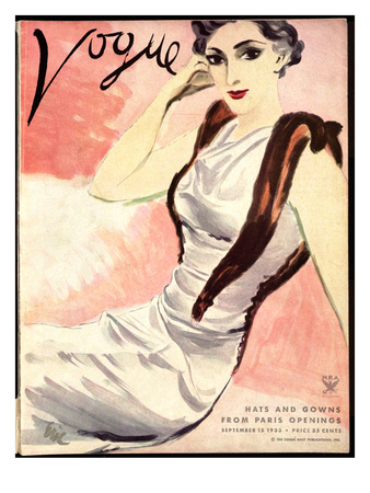 Vogue Cover - September 1933 by Carl Eric Erickson Pricing Limited Edition Print image
