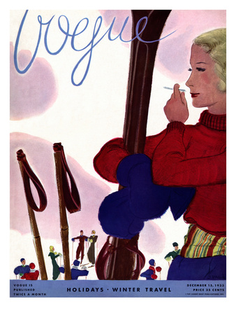Vogue Cover - December 1933 by Jean Pagès Pricing Limited Edition Print image