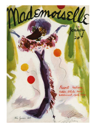 Mademoiselle Cover - January 1936 by Helen Jameson Hall Pricing Limited Edition Print image