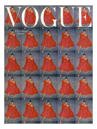 Vogue Cover - December 1954 by Clifford Coffin Pricing Limited Edition Print image