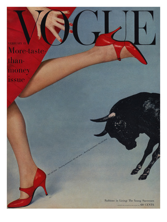Vogue Cover - February 1958 by Richard Rutledge Pricing Limited Edition Print image