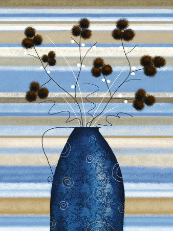 Study Of Mimosa In Blue by Jo Parry Pricing Limited Edition Print image