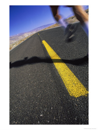 Jogger On Desert Road by Mitch Diamond Pricing Limited Edition Print image