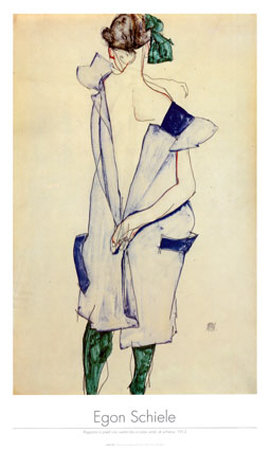 Girl Standing From The Back With Dress by Egon Schiele Pricing Limited Edition Print image