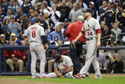 St Louis Cardinals V Milwaukee Brewers - Game Six, Milwaukee, Wi - October 16: Albert Pujols by Christian Petersen Pricing Limited Edition Print image