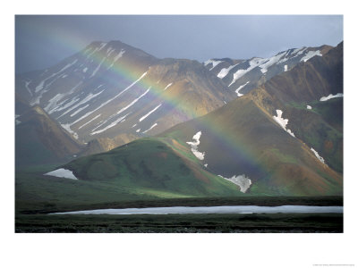 Rainbow Against The Alaska Range, Denali National Park, Alaska, Usa by Jerry & Marcy Monkman Pricing Limited Edition Print image