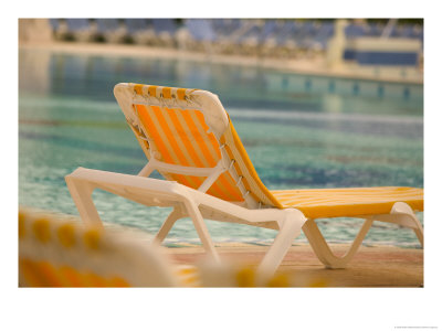 Pool Chair Detail At Beaches Hotel Complex, Turks And Caicos, Caribbean by Walter Bibikow Pricing Limited Edition Print image