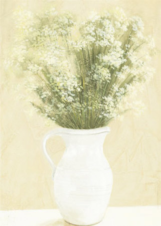 White Flowers In White Vase by David Col Pricing Limited Edition Print image