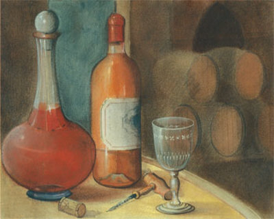 Wine Bottle With Glass by Jose Gomez Pricing Limited Edition Print image