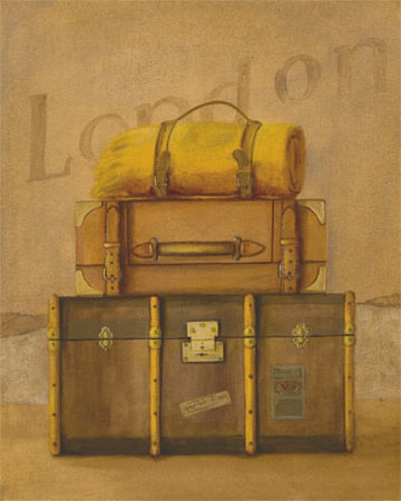 Trunk And Suitcases To London by Cuca Garcia Pricing Limited Edition Print image