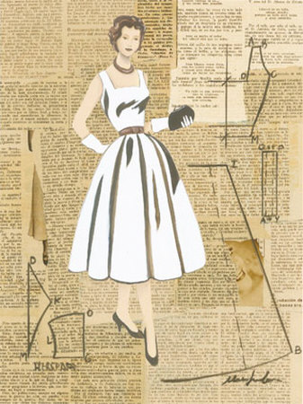 Lady In White Dress With Pattern by Cuca Garcia Pricing Limited Edition Print image