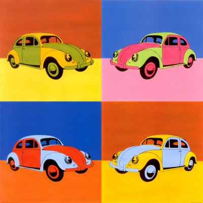 Four Volkswagon Bugs by Miriam Bedia Pricing Limited Edition Print image