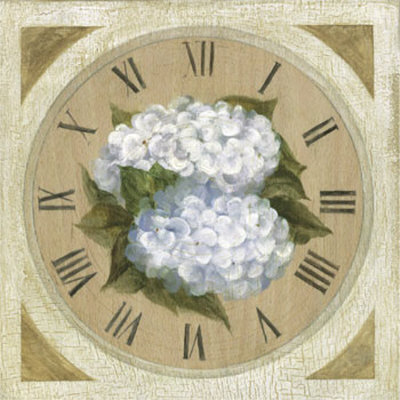 Clock With White Flowers by David Col Pricing Limited Edition Print image