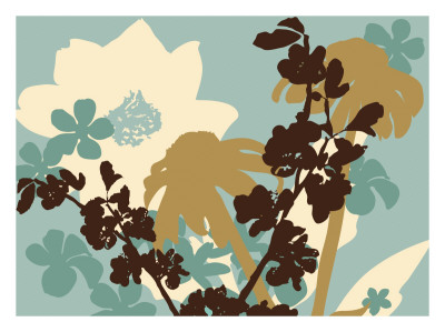 Silhouette Flower Aqua Ii by Jennifer Orkin Lewis Pricing Limited Edition Print image