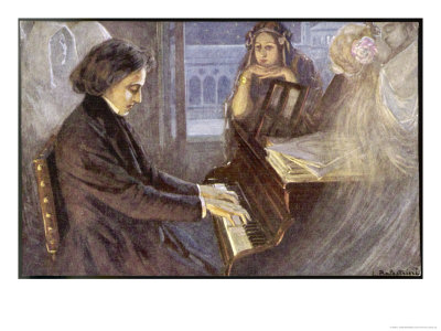 Frederic Chopin Polish Musician Composing His Preludes by L. Balestrieri Pricing Limited Edition Print image
