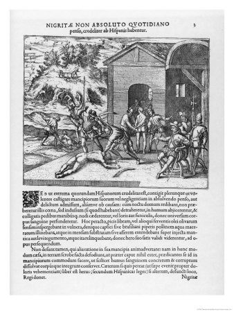 Though Only A Minority Of The Spaniards On Hispaniola by Theodor De Bry Pricing Limited Edition Print image
