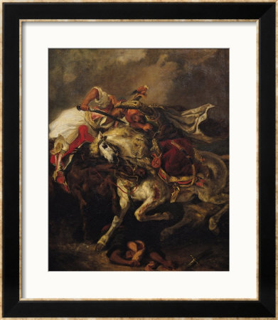 The Battle Of Giaour And Hassan, After Byron's Poem, Le Giaour, 1835 by Eugene Delacroix Pricing Limited Edition Print image