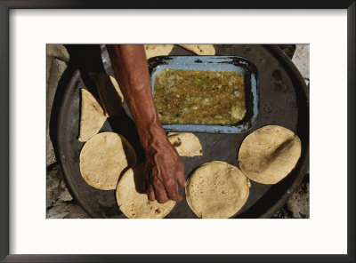 A Vendor Displays A Sample Of Local Mexican Cooking With Tortillas by Kenneth Garrett Pricing Limited Edition Print image