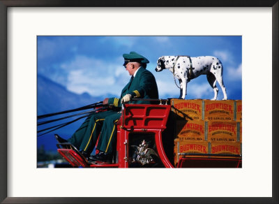 Budweiser Clydesdale Horse Cart, With Dalmation Standing On Boxes, Palmer, U.S.A. by Mark Newman Pricing Limited Edition Print image